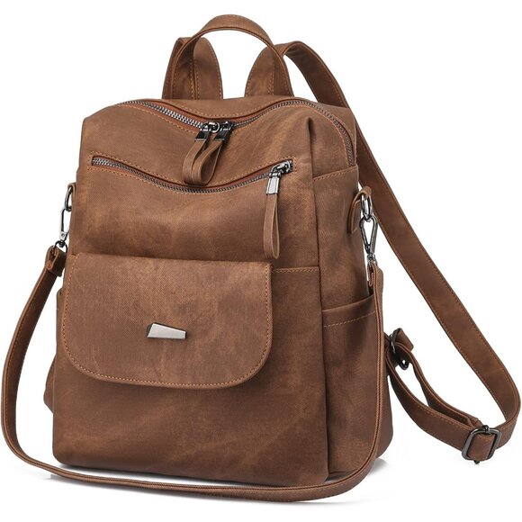 Versatile Small Leather Backpack Purse - Waterproof and Anti-Theft for Women - Picture 1 of 8